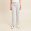 Pantalon droit taille haute blanc femme