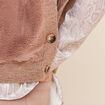 Pull sans manches col roul&eacute; marron femme