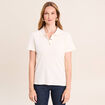 Polo jacquard manches courtes ecru femme