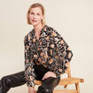 Blouse manches longues marron clair femme