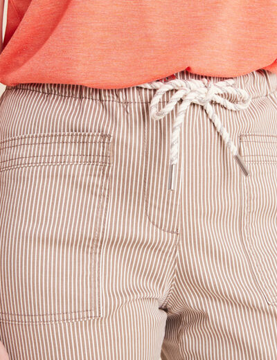 Pantalon coupe mom 7/8&egrave;me marron femme