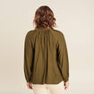 Blouse manches longues vert olive femme
