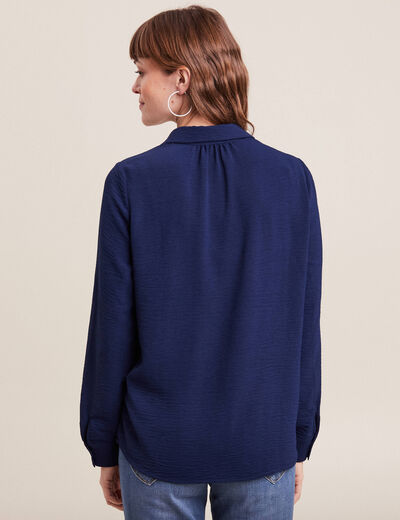 Chemise à manches longues bleu marine femme