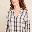 Tunique fluide col chemise blanc femme