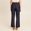 Pantalon large taille haute denim stone femme