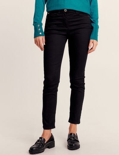 Pantalon léger taille standard 7/8ème noir femme