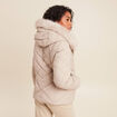 Doudoune ajust&eacute;e &agrave; capuche doubl&eacute;e beige femme