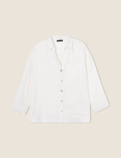 Chemise manches 3/4 ecru femme