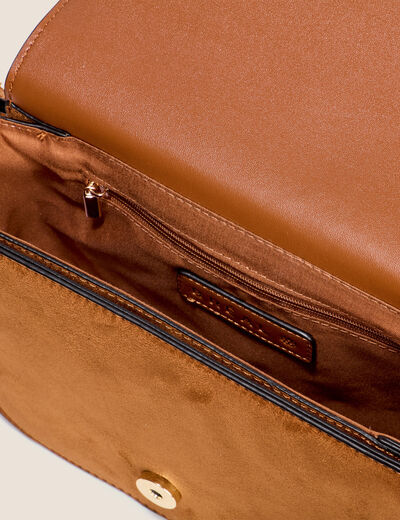 Sac en bandouli&egrave;re doubl&eacute; marron femme