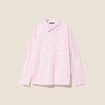 Chemise ample mi-longue en coton rose femme