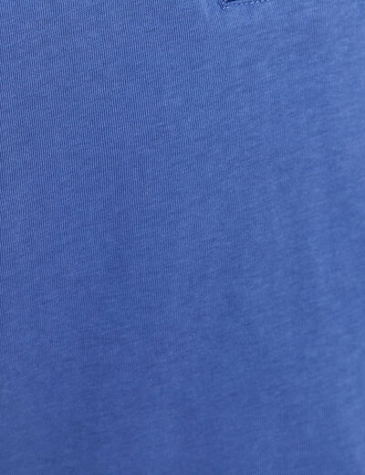 Blouse col v manches courtes bleu roi femme