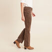 Pantalon magique L'Unique coupe bootcut marron cognac femme
