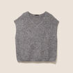 Pull sans manches gris fonc&eacute; femme