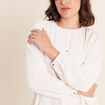 Chemise ample effet boule doubl&eacute;e ivoire femme