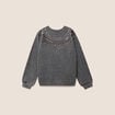 Pull col rond &agrave; sequins gris fonc&eacute; femme