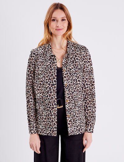 Veste boutonnée beige femme