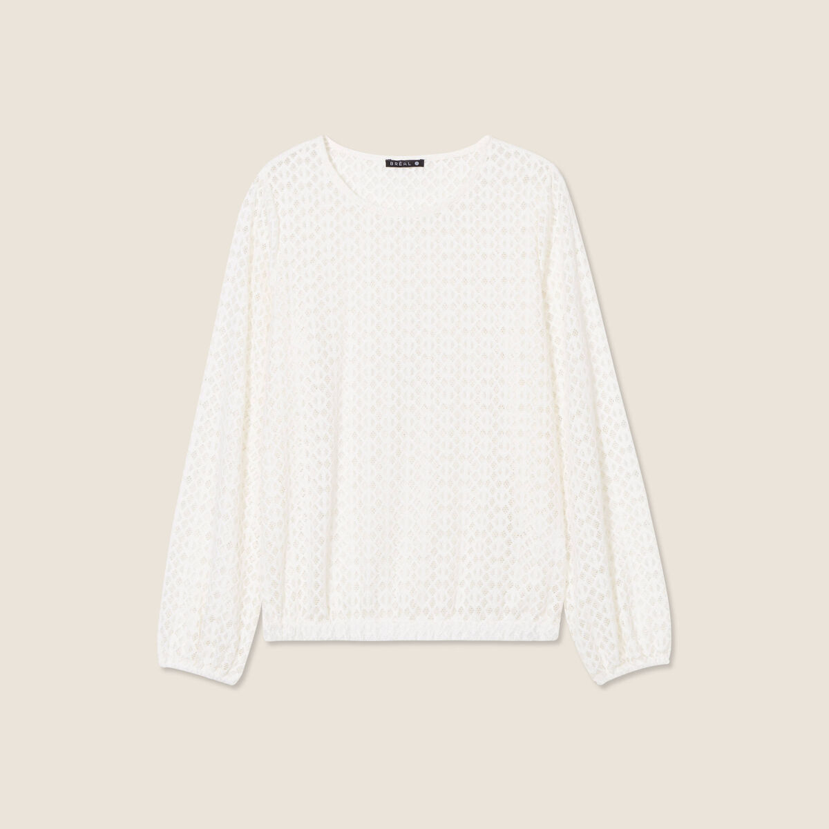 Blouse manches longues ecru femme