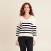 Pull manches longues blanc femme