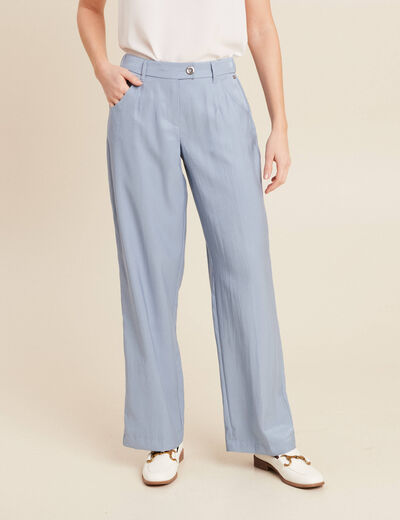 Pantalon flou irisé bleu clair femme