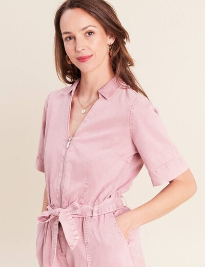 Combinaison fluide rose femme