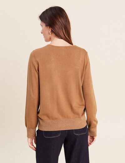 Pull manches longues beige femme