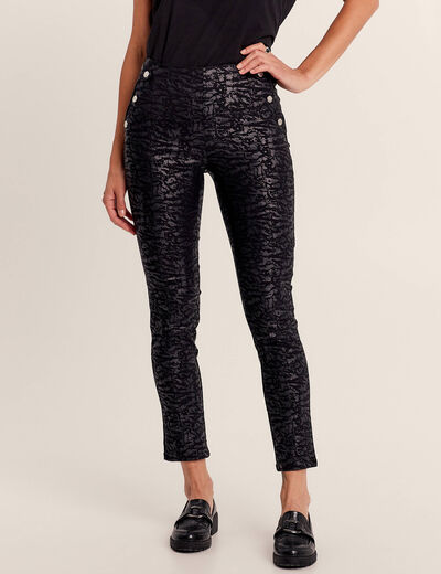Pantalon tregging 7/8ème noir femme