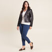 Veste esprit motard zipp&eacute;e noir femme