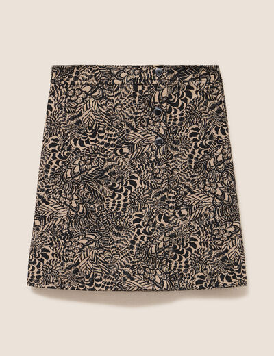 Jupe jacquard taille standard beige femme