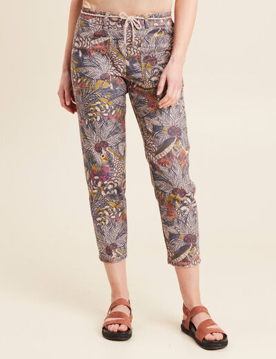 Pantalon droit réversible taupe femme