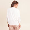 Gilet manches 3/4 ecru femme