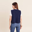 Gilet sans manches bleu marine femme