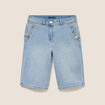 Bermuda ajust&eacute; denim double stone femme