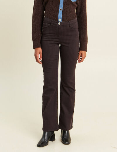 Pantalon magique L'Unique coupe bootcut marron fonc&eacute; femme