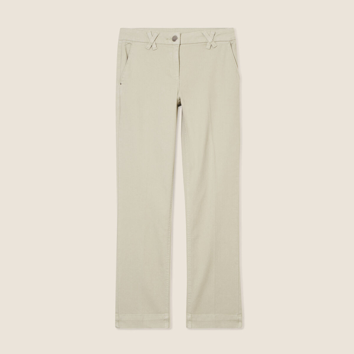 Jean droit 7/8ème vert clair femme