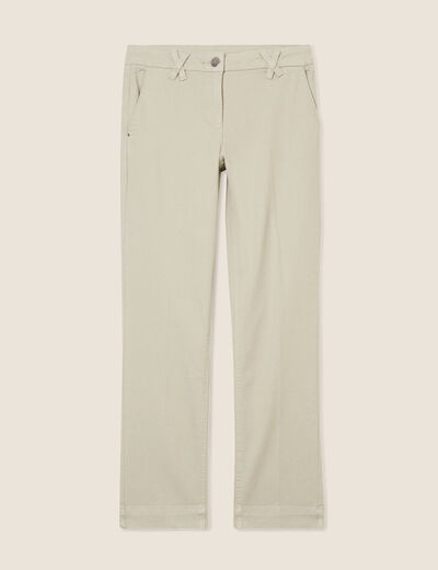 Jean droit 7/8ème vert clair femme