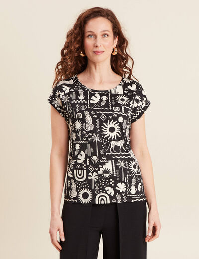 T-shirt manches courtes noir femme