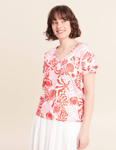 T-shirt manches courtes rose femme