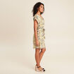 Robe droite fluide col en V vert femme