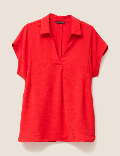 Blouse manches courtes rouge femme