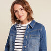 Blouson en jean denim double stone femme