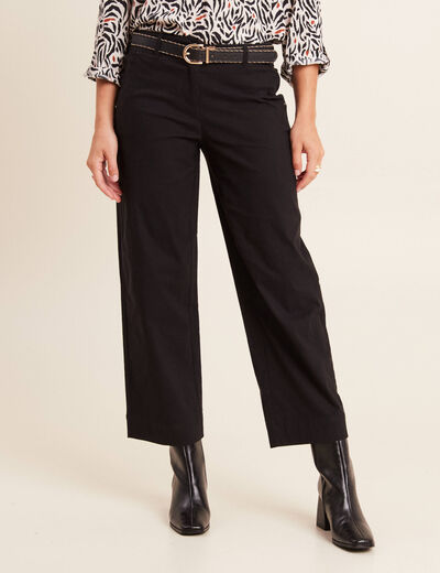 Pantalon large 7/8ème noir femme