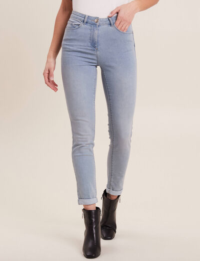 Jean coupe ajust&eacute;e 7/8&egrave;me denim baby bleu femme