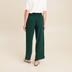 pantalon large taille haute vert foncé femme