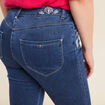 jean bootcut taille basculée brodé denim stone femme
