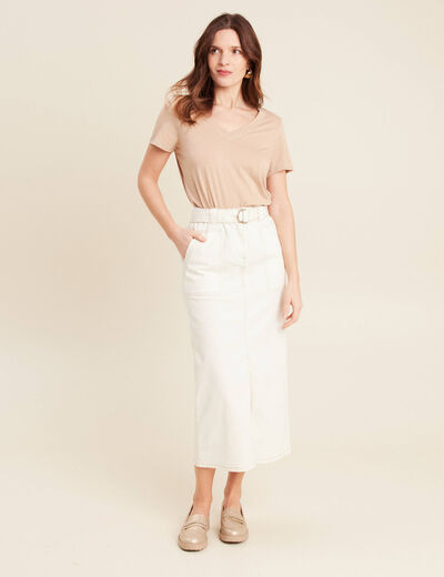T-shirt manches courtes sable femme