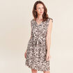 Robe droite courte sans manches col v vert femme