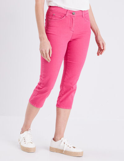 Pantacourt magique Le L&eacute;ger coupe droite rose framboise femme