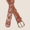 Ceinture large tress&eacute;e avec cha&icirc;ne camel femme