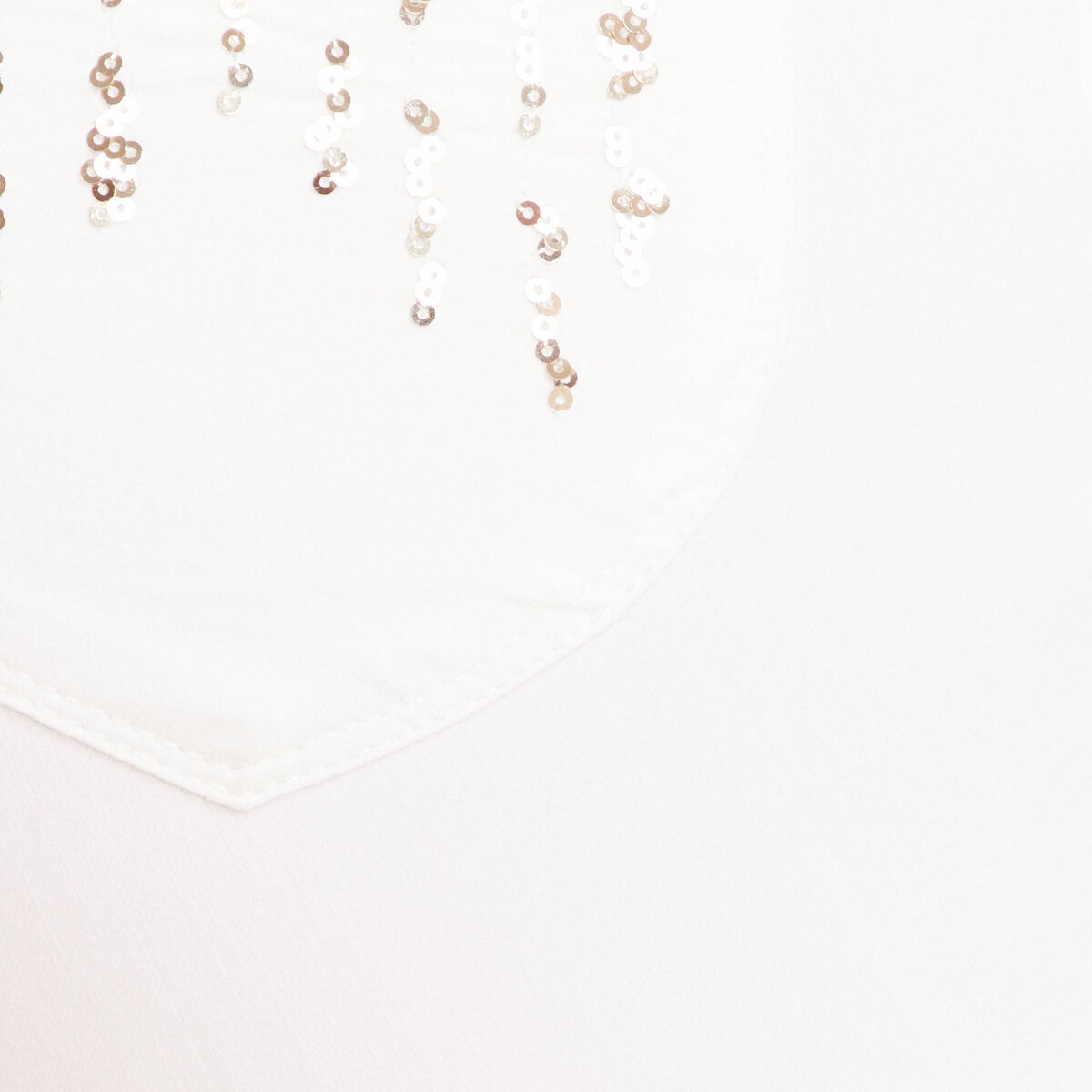Pantalon ajusté sequins blanc femme