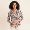 Chemise cintr&eacute;e manches longues fluide blanc femme
